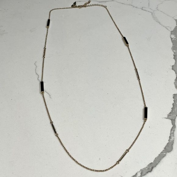 Kate Spade 34” gold, black and pave CZ necklace. Excellent condition! NWOT - Picture 4 of 9